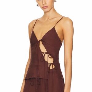 Brown Strappy Cutout Top - Mariah